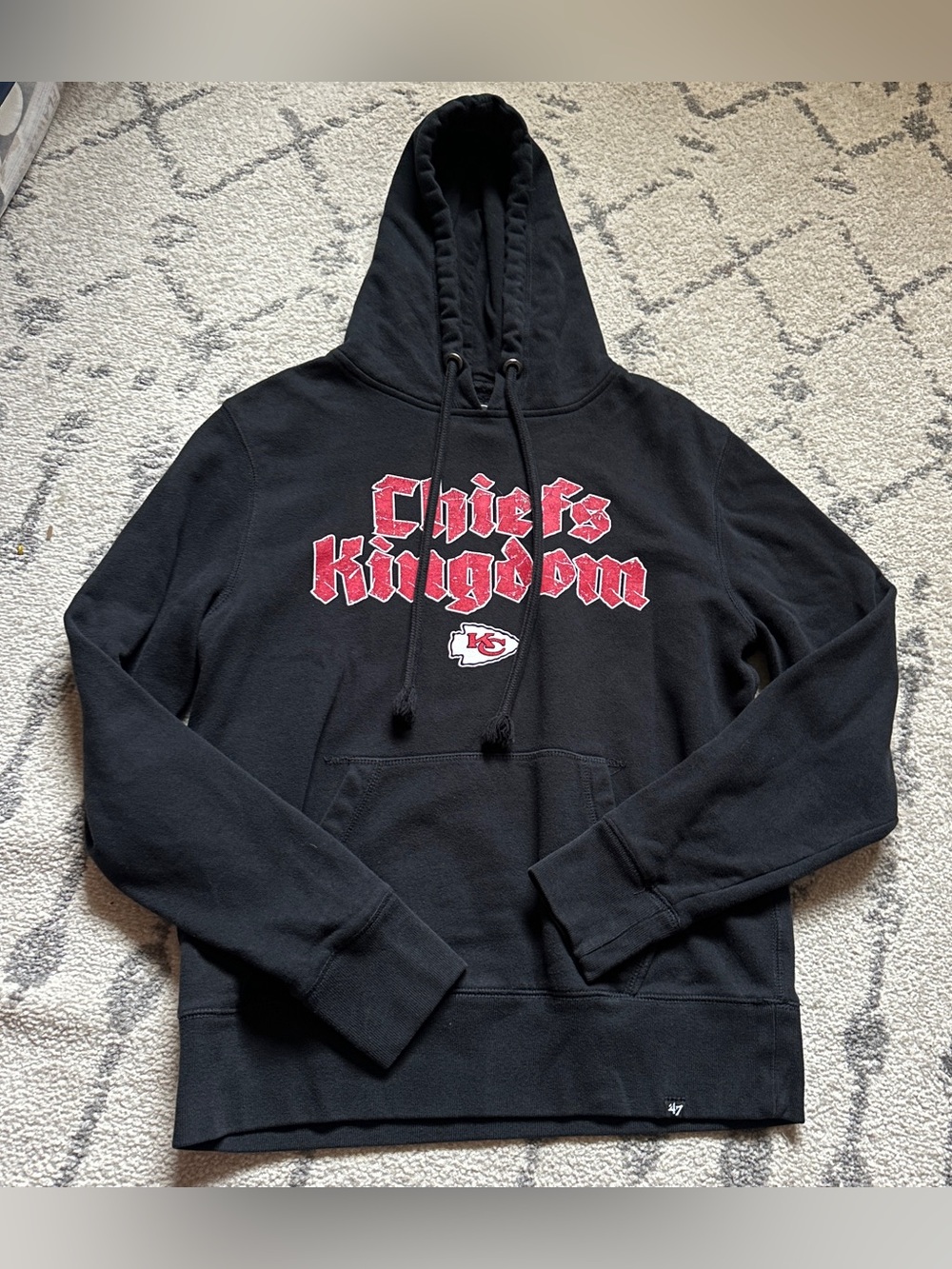 nfl kansas city chiefs hoodie sweatshirt '47 brand black small